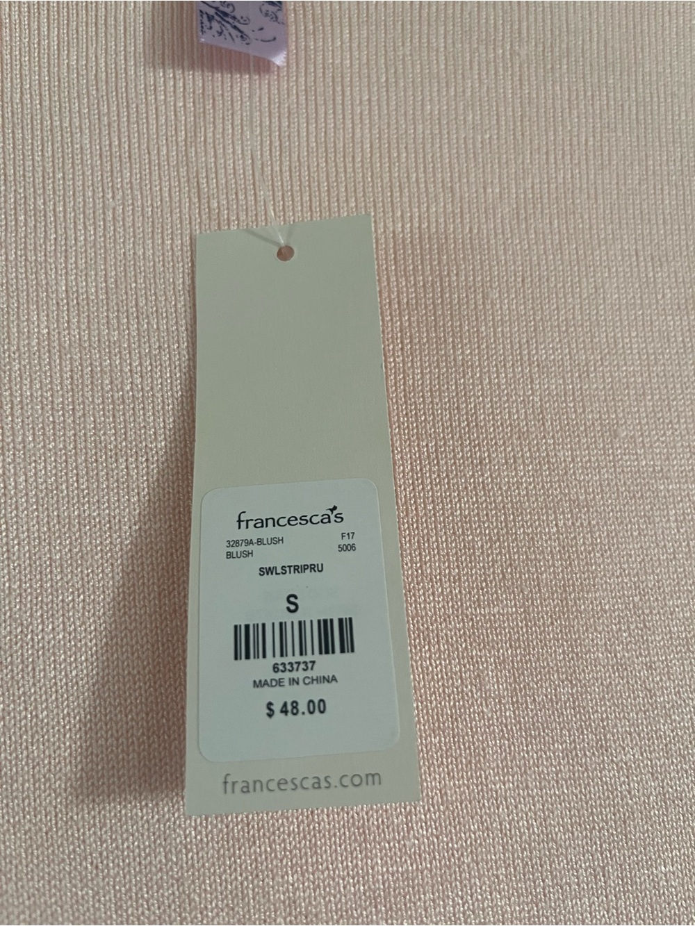 NWT Francesca's Collections Knit Ruffle Dress Blush Pink size small - Picture 8 of 8